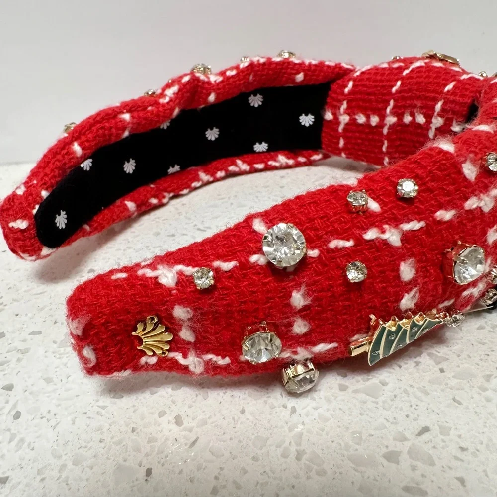 Kids Lele Sadoughi Holly Red Top Knot Headband